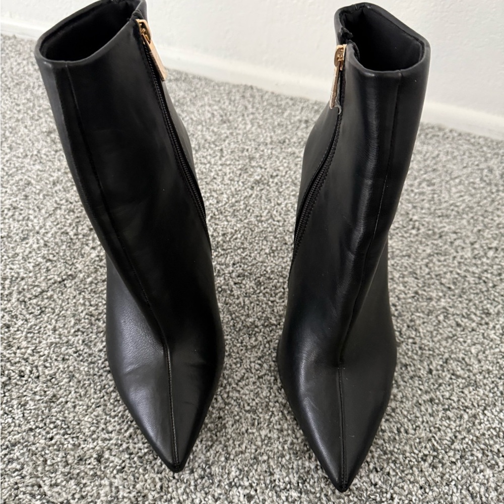 ASOS Black Ankle Boots with Gold Zipper